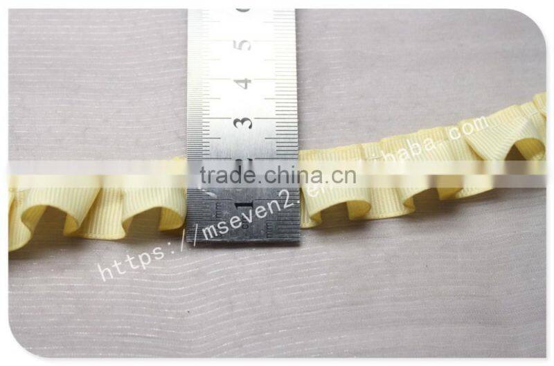 Fashional yellow 2cm width folding trims for swimwear wholesale