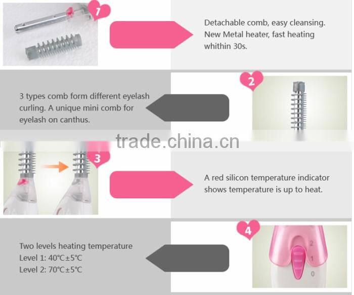 Factory wholesale eyelash curler with replabeable comb design