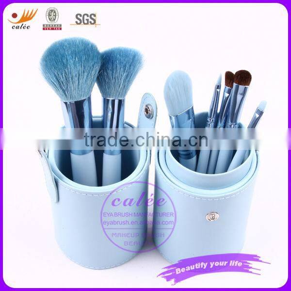 Beauty product blue color makeup brush set with OEM design