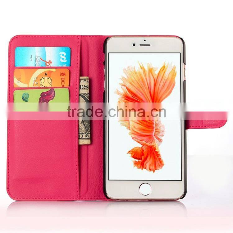 LITCHI TEXTURE Soft Wallet LEATHER Case Stand PU Leather Case For IPHONE 6/6S PLUS FLIP LEATHER BUSINESS MUTIFUNCTIONAL CASE