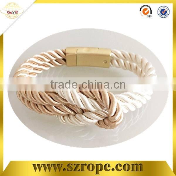 Europe fashion bracelet with braided rope and buckle magnet