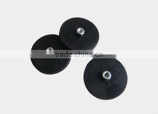 Black rubber coated super magnet
