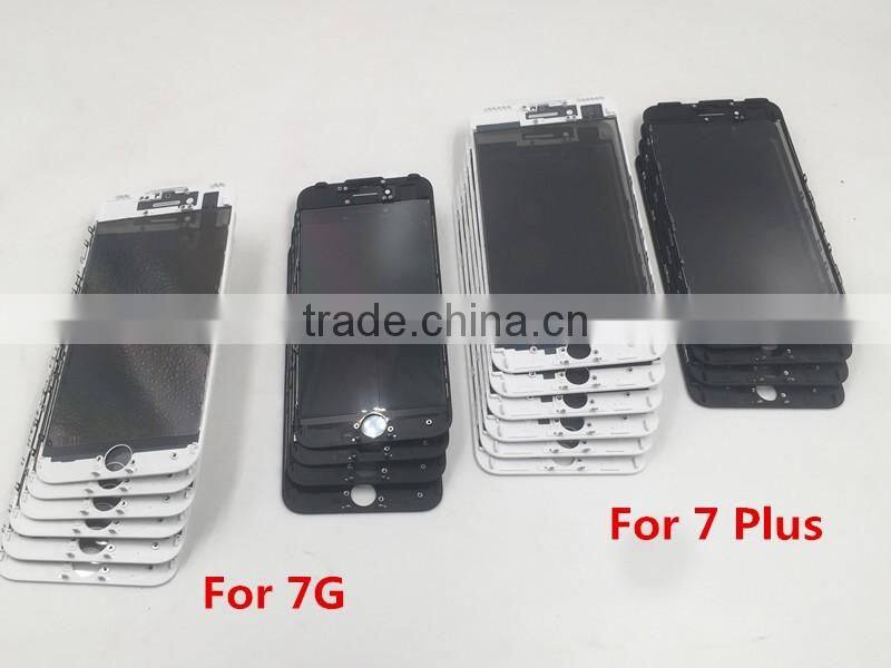 JUYU original front glass with cold glue frame with 250U OCA with original polarizer for iphone7 4.7/5.5 inch