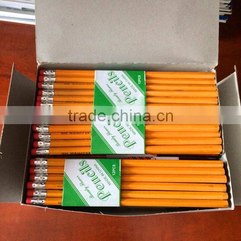 Wholesale wooden pencil, custom hb pencil with logo printing
