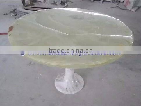 A GRADE LIGHT GREEN ONYX TABLE TOPS COLLECTION