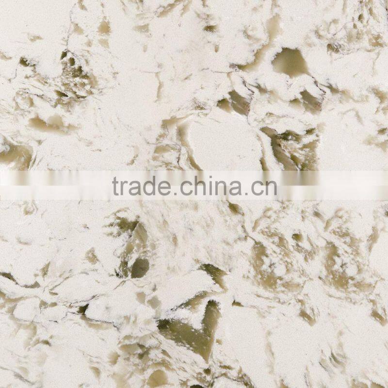 Beige color artificial quartz stone vanitytop with competitve price
