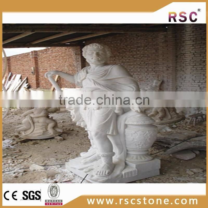 White marble statue of handsome man