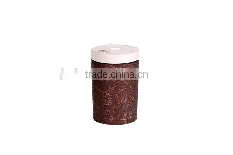 Plastic Open Top Structure Flip Round Trash Can Dustbin Trash Bin 10L