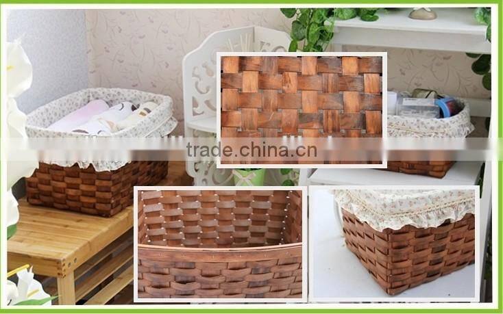 willow and wood chip basket