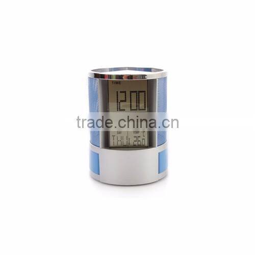 table clock PVC penholder with multifunction display