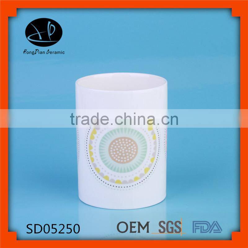 Ceramic mason jar lids with decal,honey jars candle jars wholesale,Ceramic Jar / Ceramic Bowl / white