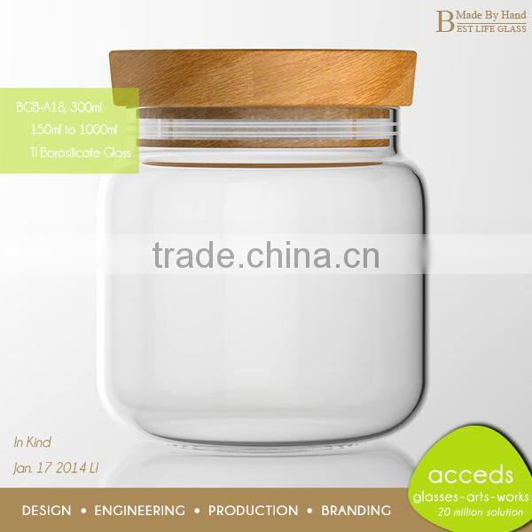 Professional Custom Decorative High End Glass Jar With Lid