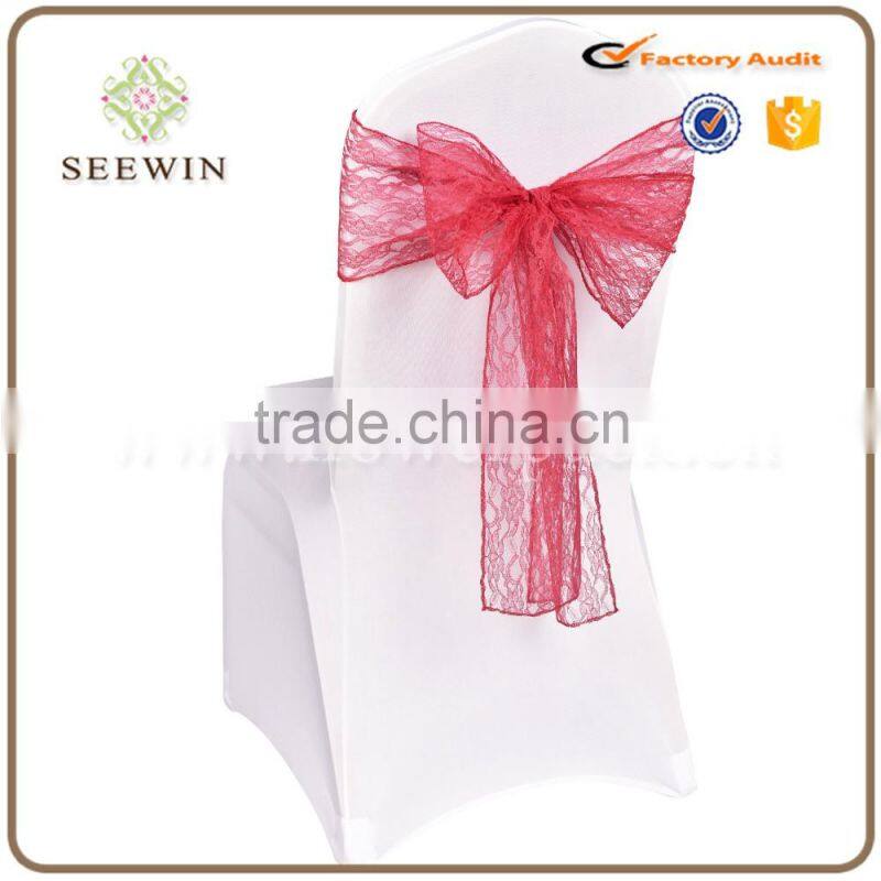 Banquet Fancy ruffle lace chair cover chair sash for wedding