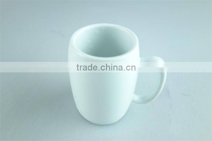 white and black colored glazed ceramic beer mug 7 oz cheap price wholesale
