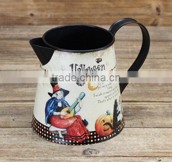 2015 paper decal metal Halloween decoration planter made in china
