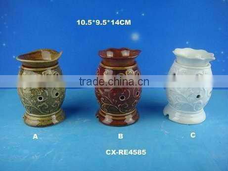 Porcelain wax warmer--Ceramic oil burnerlain--Stoneware active glazed stove,lighted ceramic christmas tree