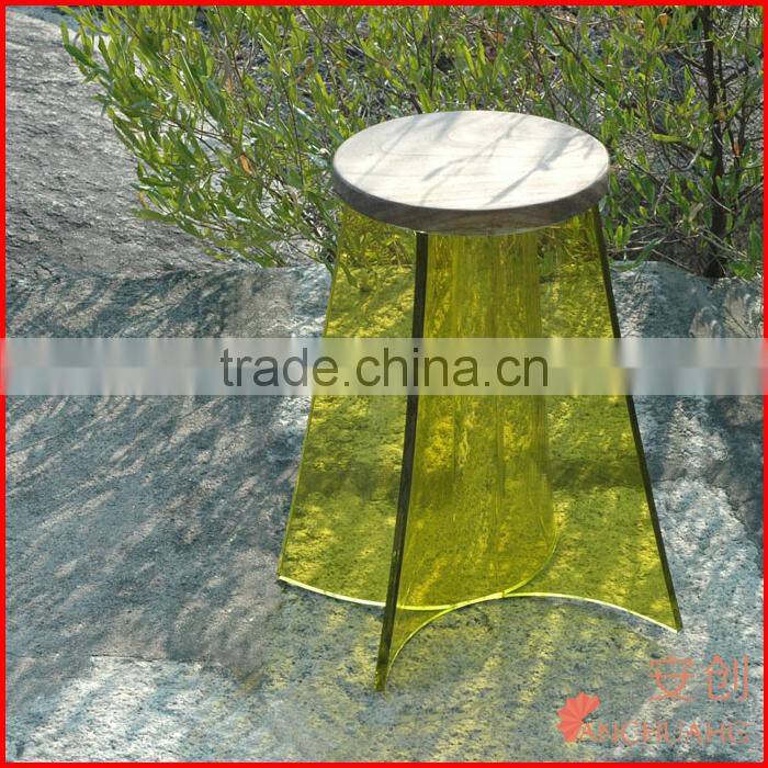 acrylic and wood bar stool