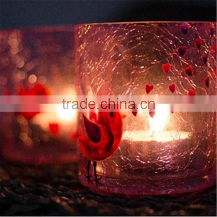Glass Ball shaped Cracked Votive Candle Holder