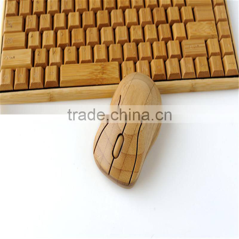 Classical elegant Chinese bamboo wireless suit one key area keyboard & mouse employed universally