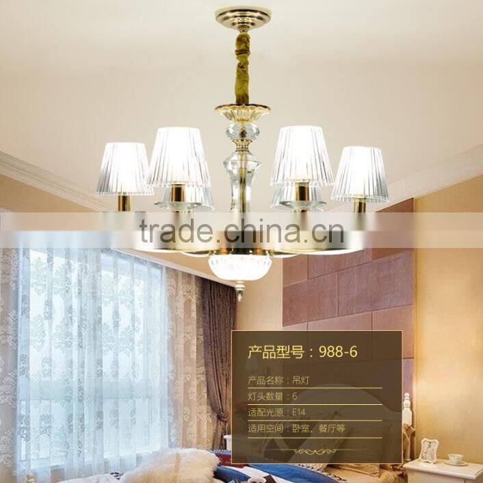 M988 Momoda decorations luxury simple Crystal living room bedroom golden home lighting chandelier pendant lamp