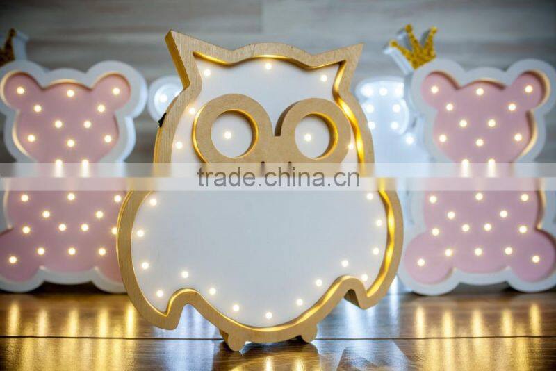 Hanging Owl Battery Operated Light wooden lights