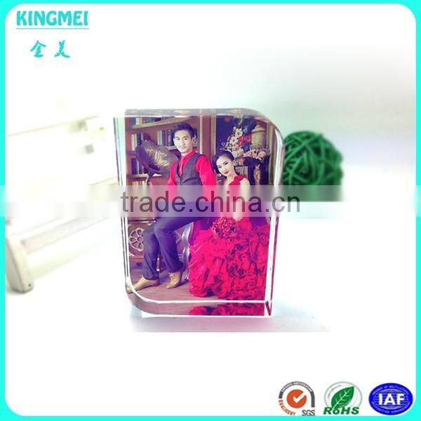 2016 Customized Crystal Printed and engraving Paperweight for gifts