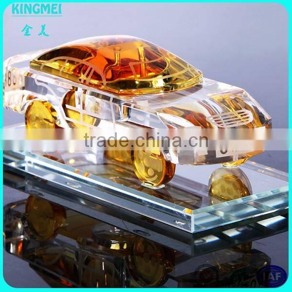 Decorative wholesale fashion blue crystal perfume bottle with car model