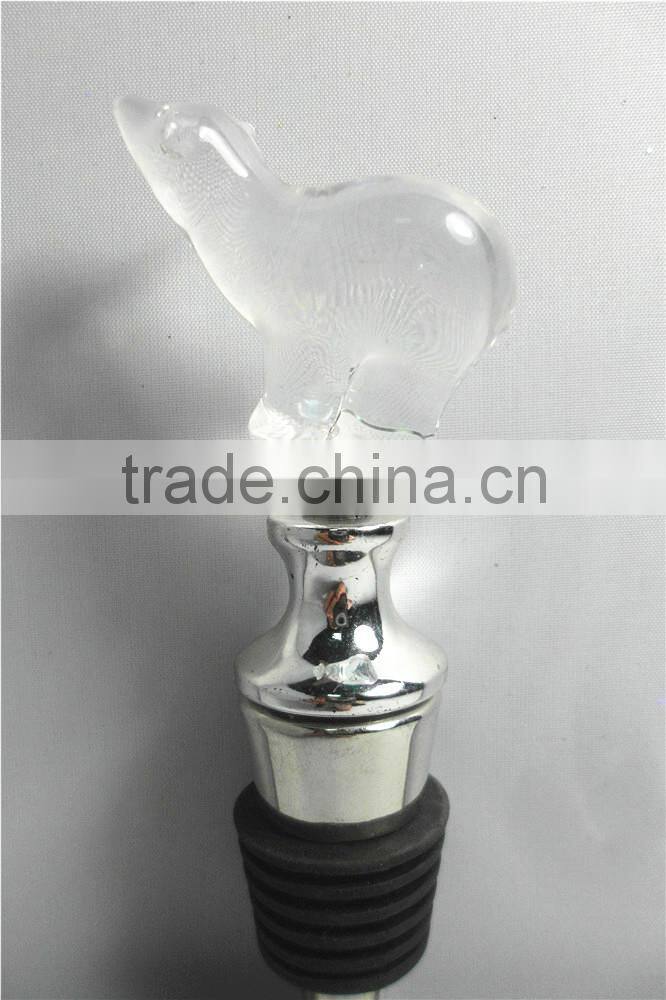 2014 New design high quality polar bear novelty wine stopper