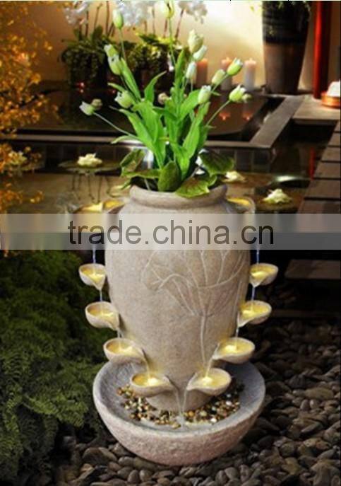 wholesale garden waterfall decor flower sandstone pot