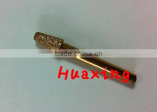 Taper shape vacuum brazed diamond engraving burrs
