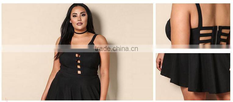 2017 hot sale plus size deep v-neck sexy dress clothing for fat women