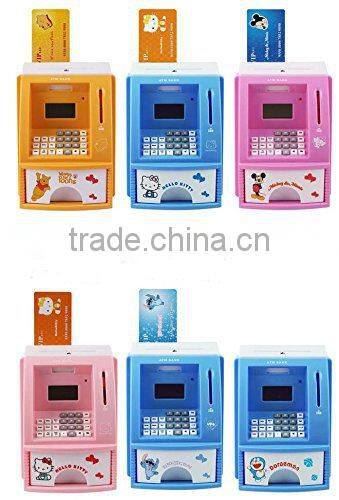 2015 Hot Sale Mini Children Plastic Voice ATM saving Bank toys from ICTI Dongguan Manufacturer
