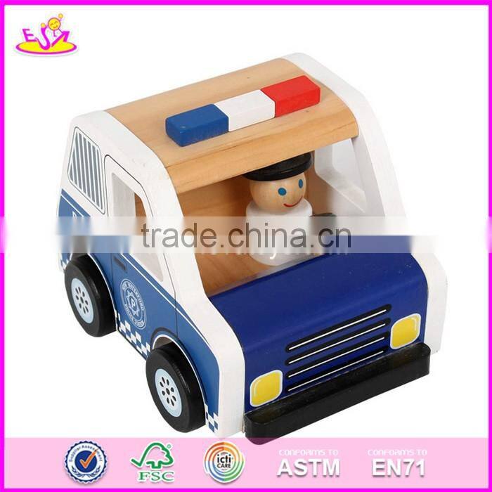 2017 new design cartoon baby wooden toy vehicles for sale W04A338