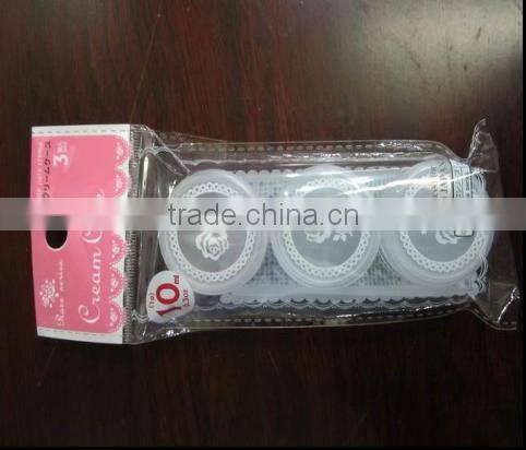 3pcs 10ml cream jar with 1c logo/3pcs PET travel bottles set/cosmetic bottle