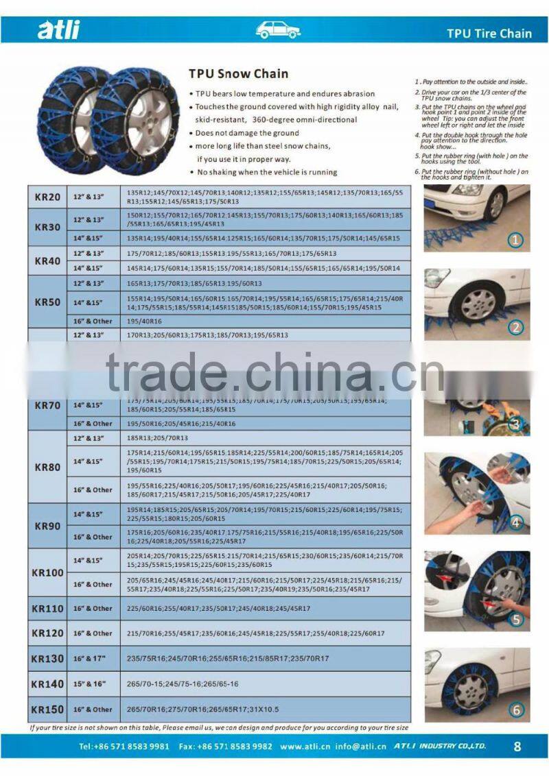 Quick mounting DIAMOND TPU SNOW CHAIN