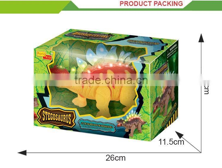 Laster b/o plastic music and light walking dinosaur toy