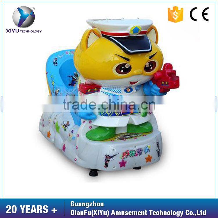 Cheap Operated Arcade Kiddie Rides Black cat Sheriff Game Machine