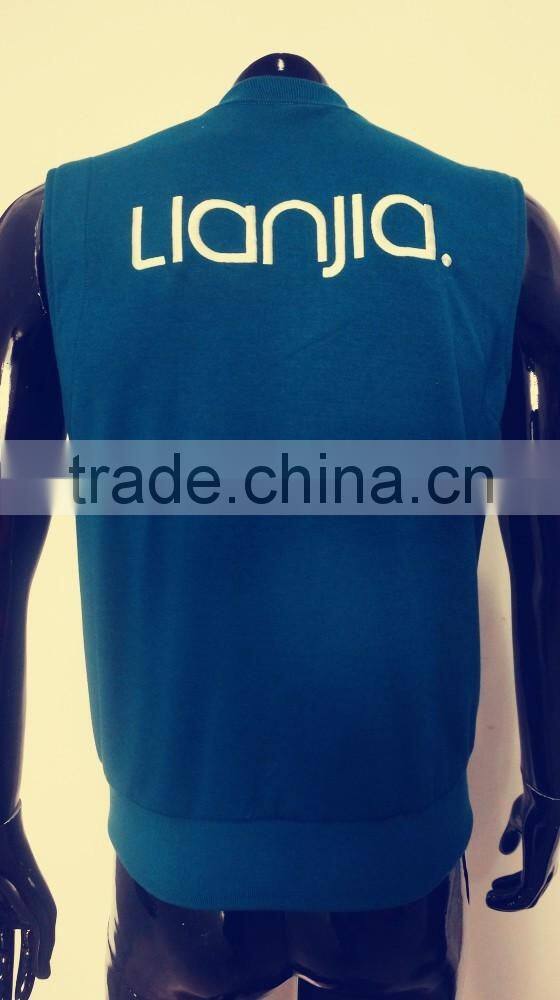 New design slim fit vest with collar YKK zipper