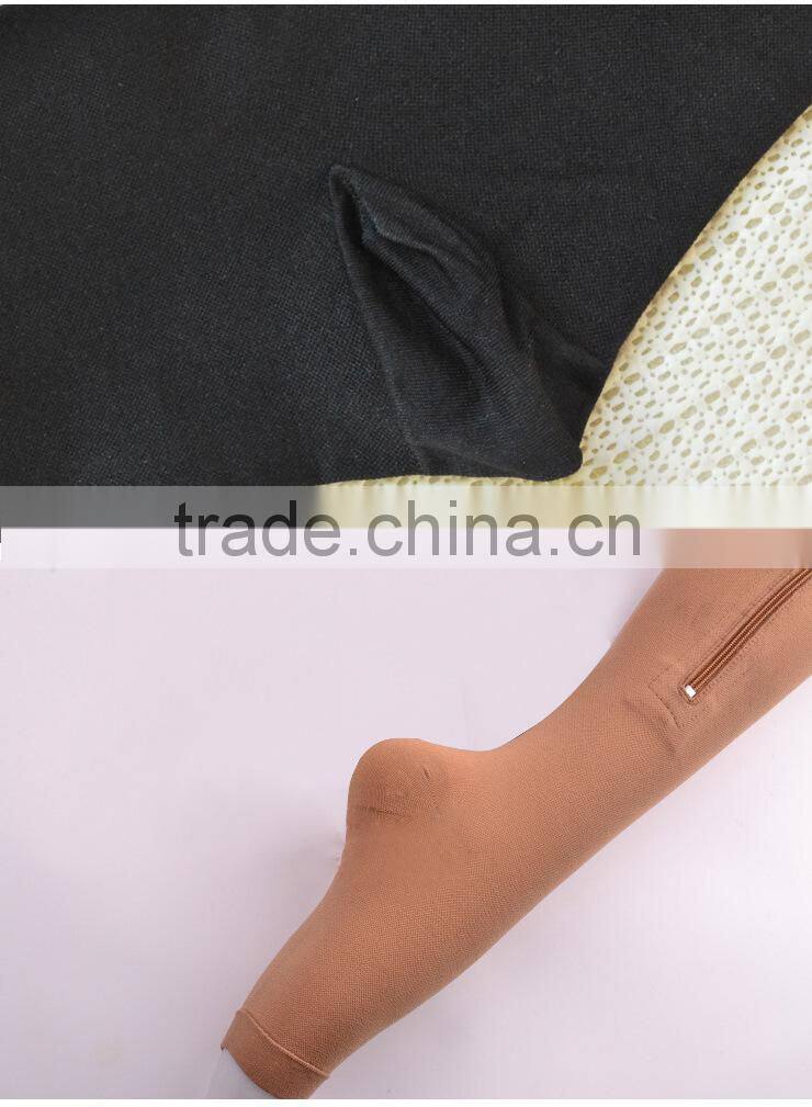 High quality zip knitting Compression Knee socks