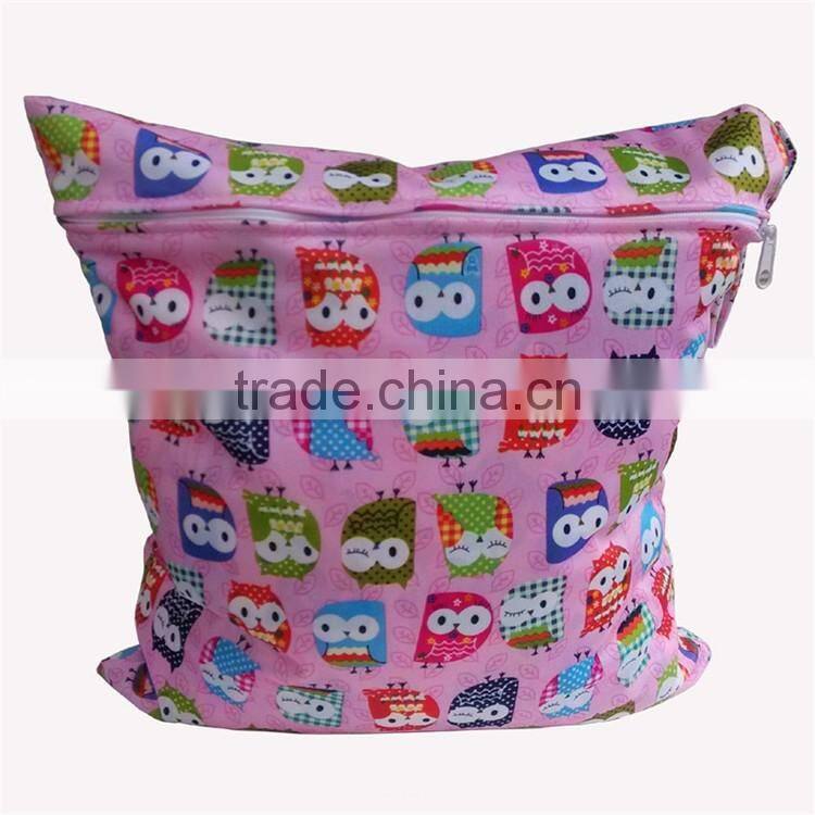 Printing Double Zipper Waterproofed Baby Diaper Wet Bag