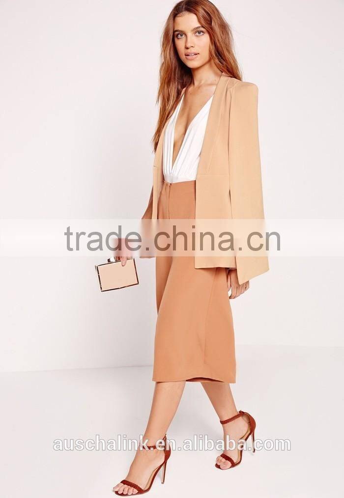 women chic nude cape blazer fashion deisgn cheap price