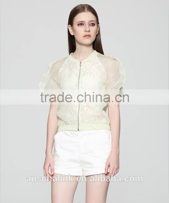 hot sale summer ladies lightweight short style silk jacket OEM service