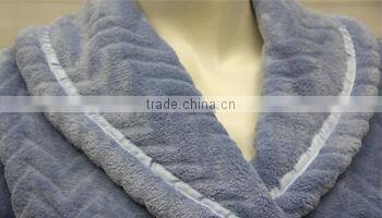 Women Jacquare Coral Fleece Ladies Long Bathrobes