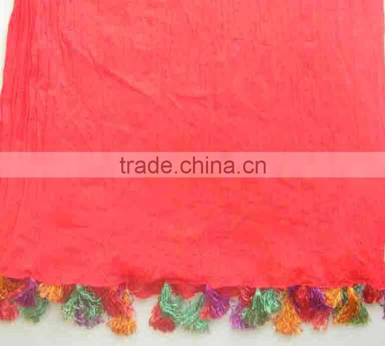 Printed Red Silk Scarf