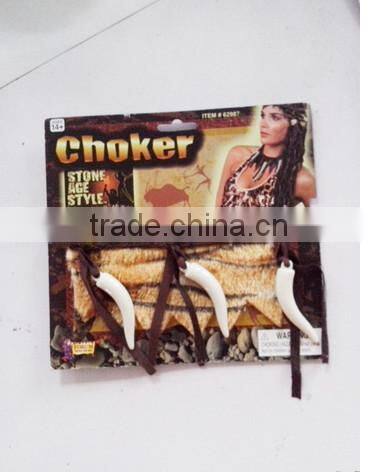 stone age style , choker, head band , bracelet, earrings