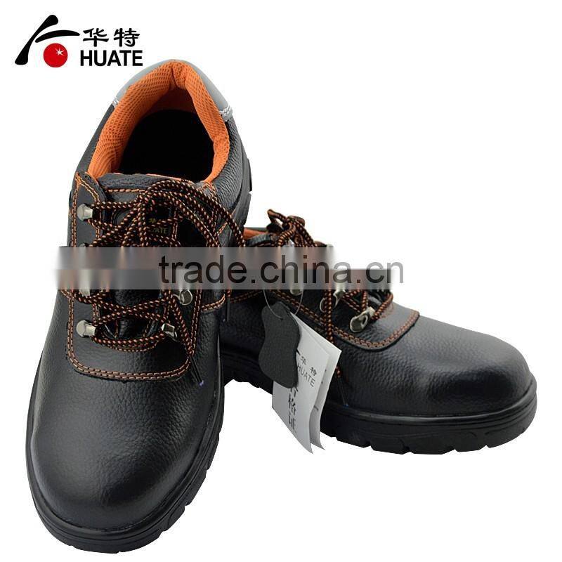 Black steel leather safety shoe/industry work safety shoe