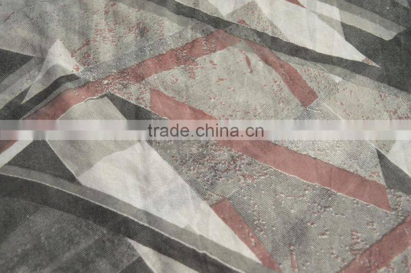 Fashion high quality women viscose print geometric pattern designer scarf
