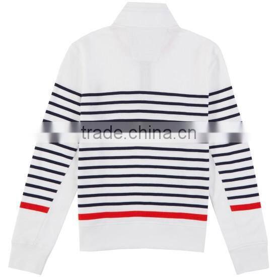 Cheap OEM service dry fit striped quarter zip pullover long sleeve polo shirt