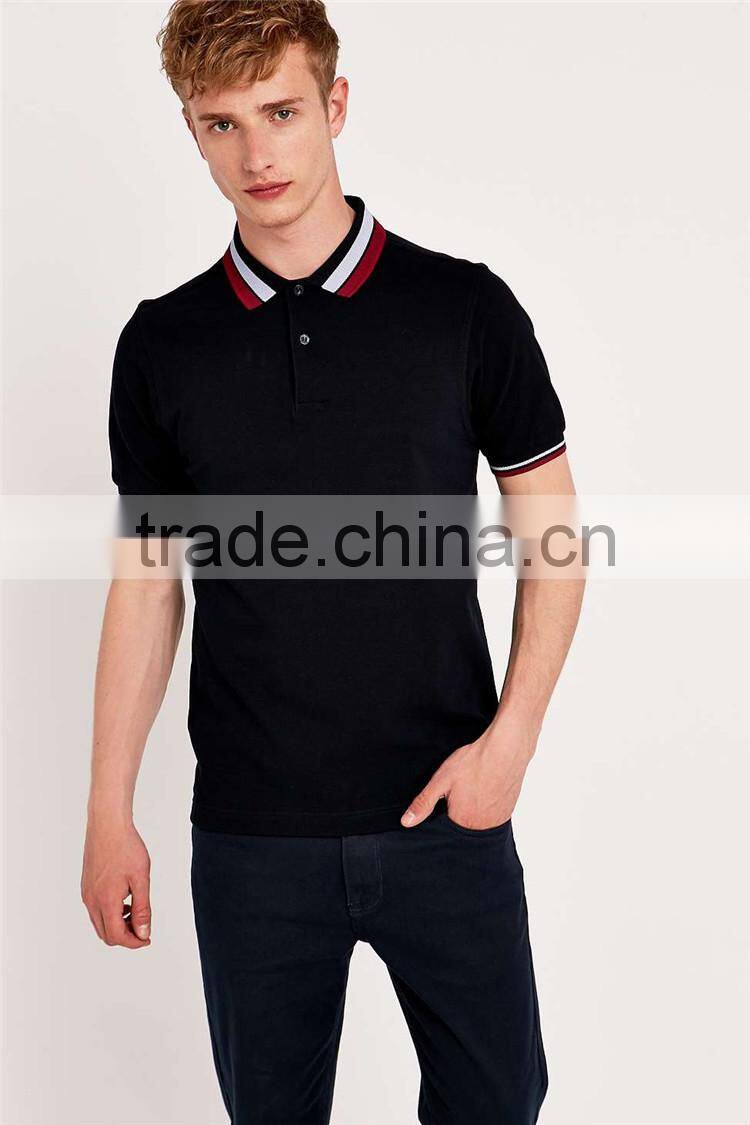Men's slim fit colorful collar fashion polo shirt,polo shirt different colors