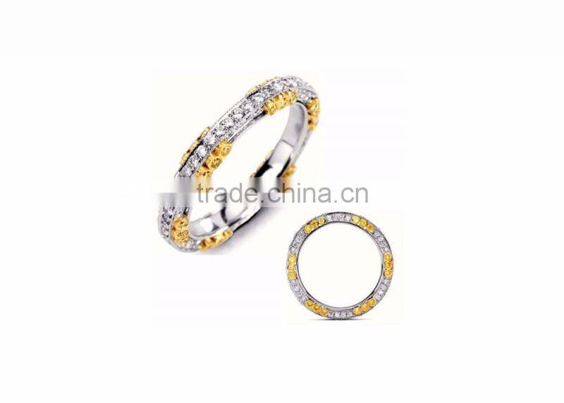 Two Tone Plated Rings, CZ Studded Fashion Rings